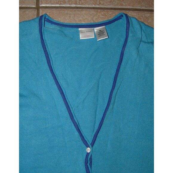 Blue Sz XL Casual or Dress Soft V-Neck Cardigan Sweater ISAAC MIZRAHI for TARGET - Picture 2 of 2